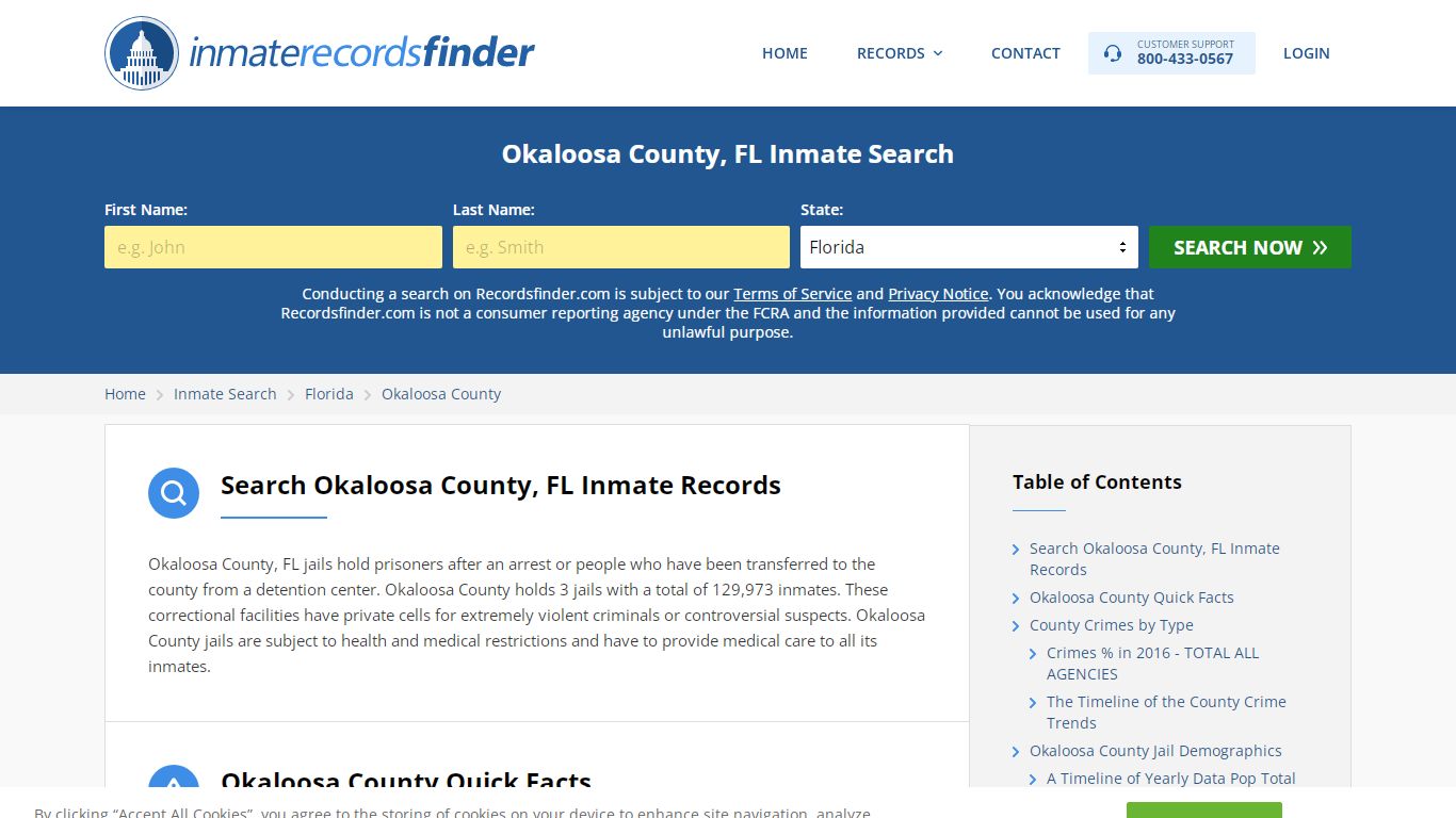 Okaloosa County, FL Inmate Lookup & Jail Records Online